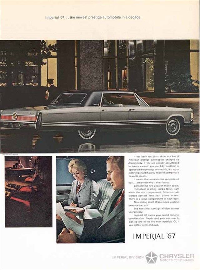 Chrysler Imperial 1967 #781 publicidad impresa