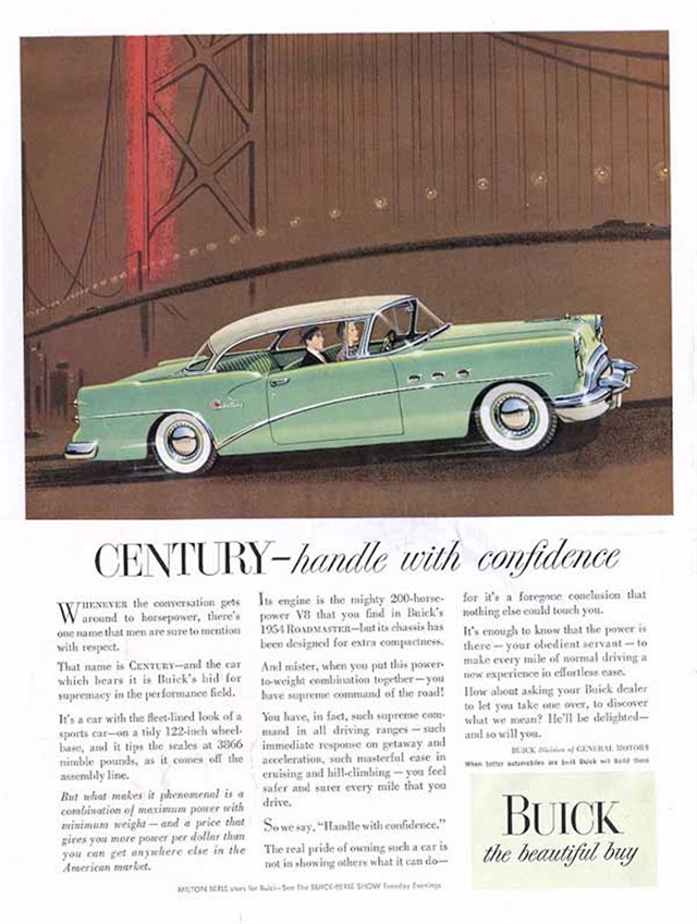 Buick Century 1954 #370 publicidad impresa