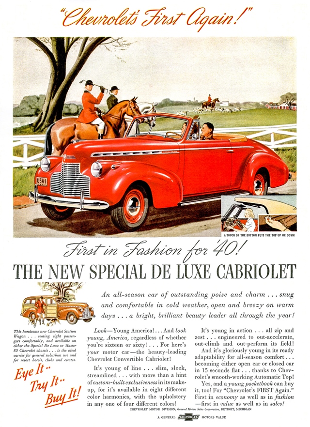 Advertising of Chevrolet Special De Luxe 1940 #1212