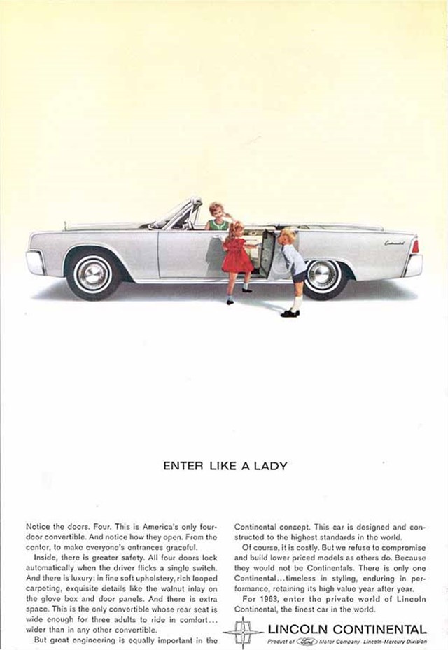 Lincoln Continental 1963 #685 publicidad impresa