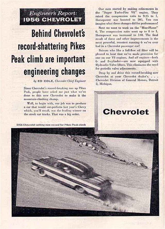 Chevrolet Varios 1956 #886 publicidad impresa