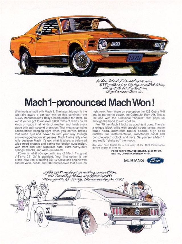 Ford Mustang 1970 #1084 publicidad impresa