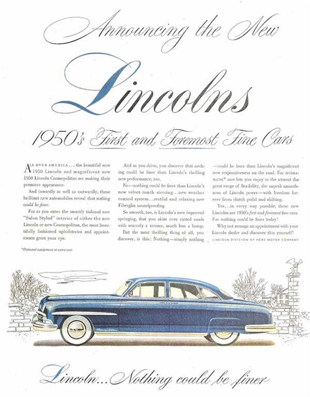 Lincoln Varios 1950 #276 publicidad impresa