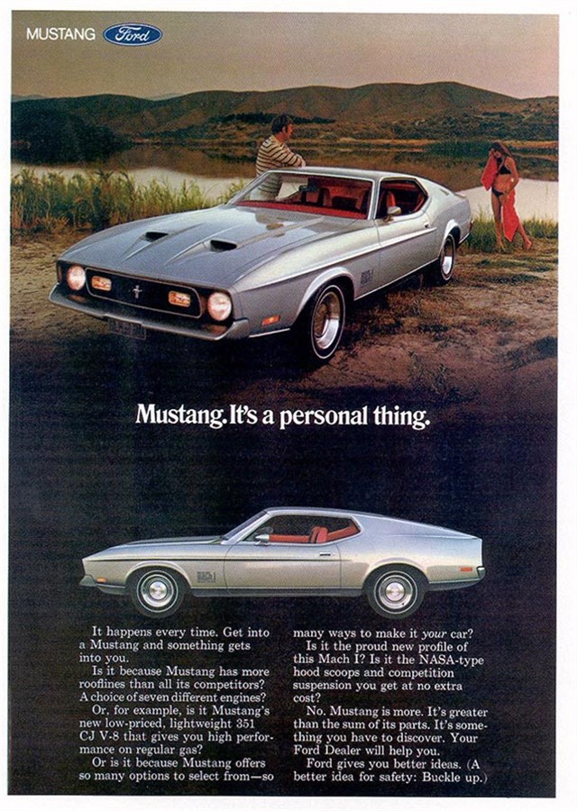 Ford Mustang 1971 #1085 publicidad impresa