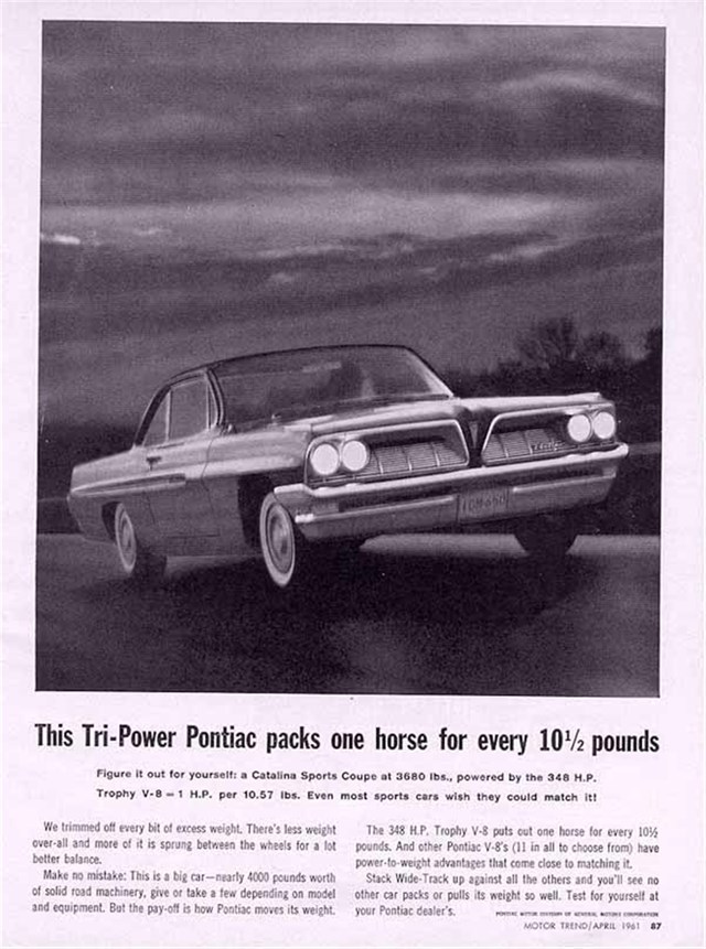 Pontiac Catalina 1961 #590 publicidad impresa