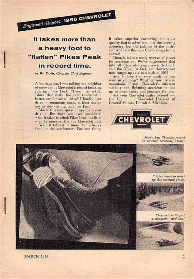 Chevrolet Varios 1956 #890 publicidad impresa