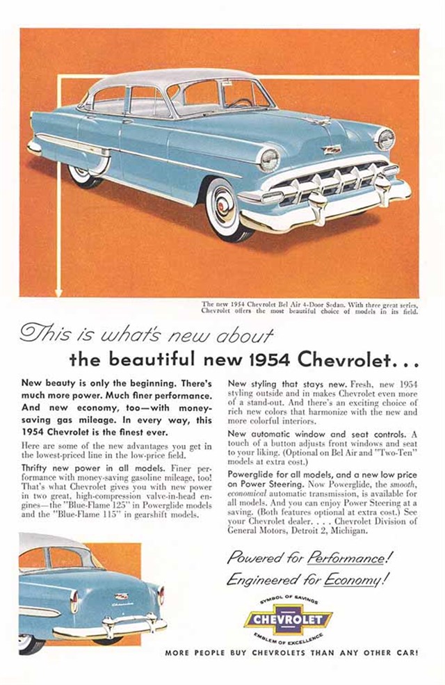 Chevrolet Bel Air 1954 #379 publicidad impresa