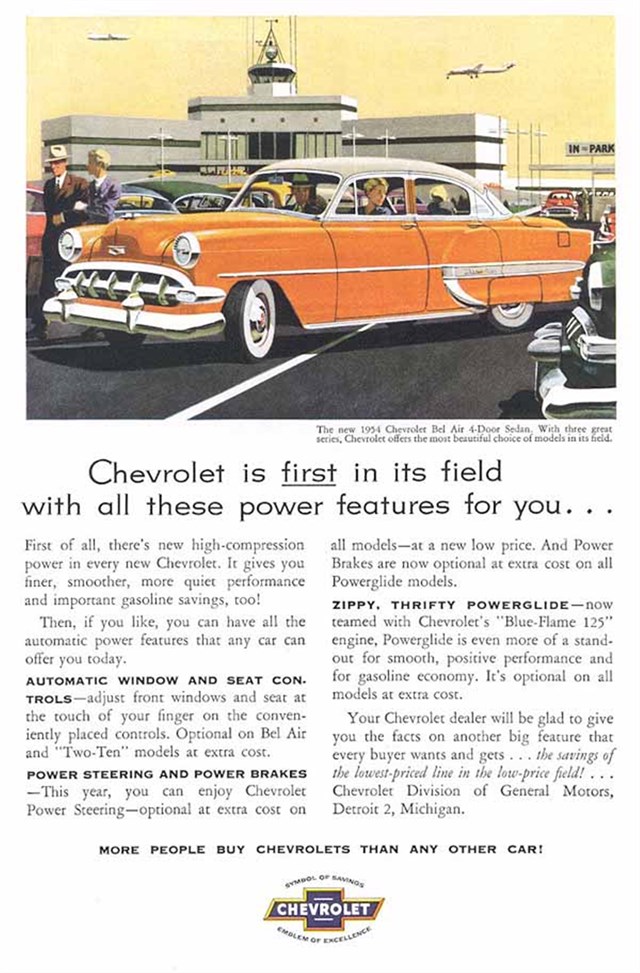 Chevrolet Bel Air 1954 #380 publicidad impresa