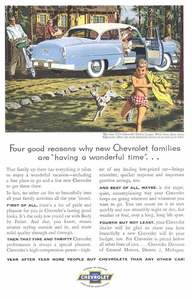 Chevrolet Delray 1954 #381 publicidad impresa