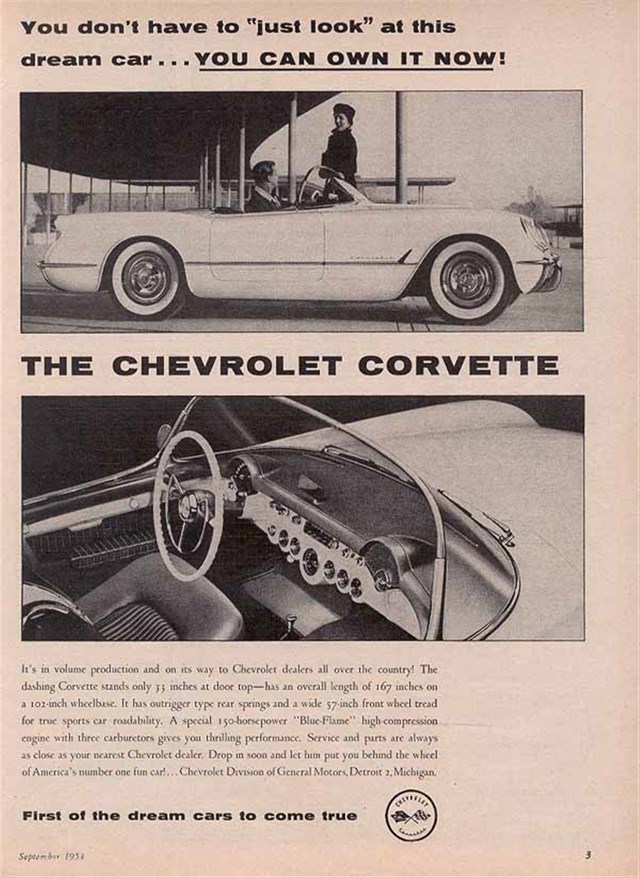 Chevrolet Corvette 1954 #382 publicidad impresa