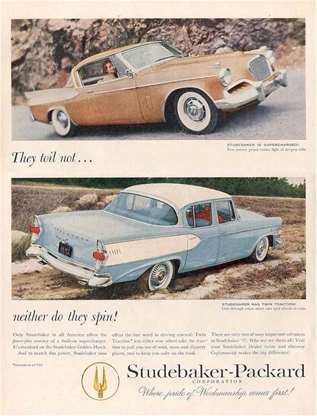 Studebaker Silver Hawk 1957 #482 publicidad impresa