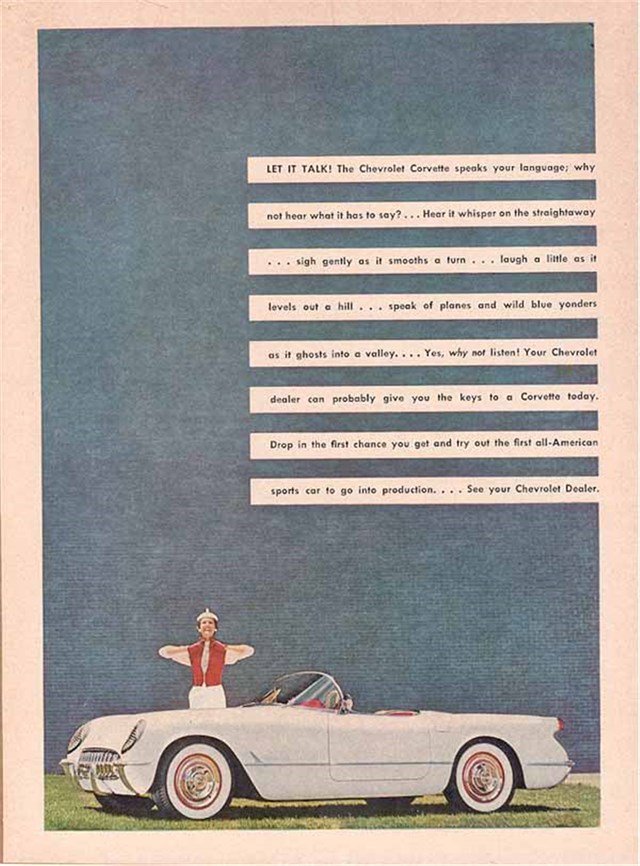 Chevrolet Corvette 1954 #383 publicidad impresa