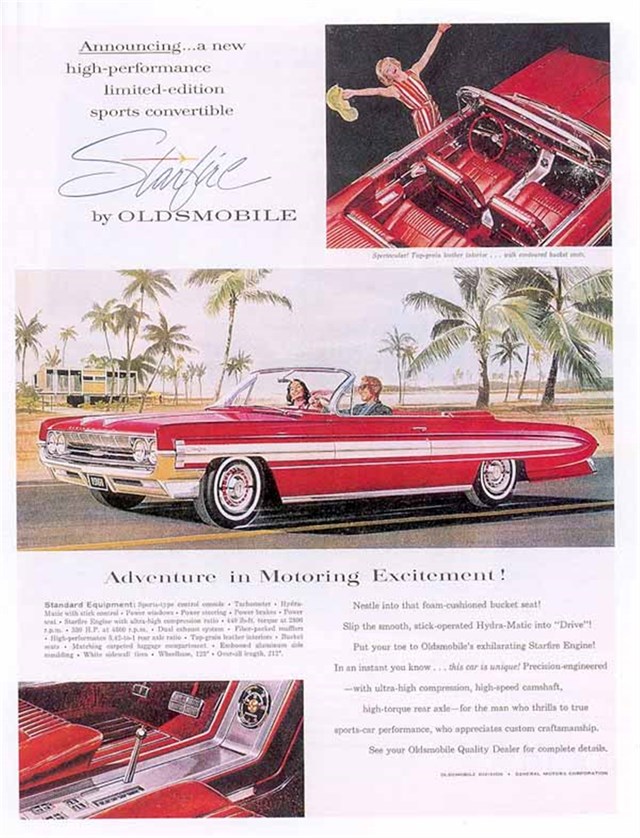 Oldsmobile Startfire 1961 #595 publicidad impresa