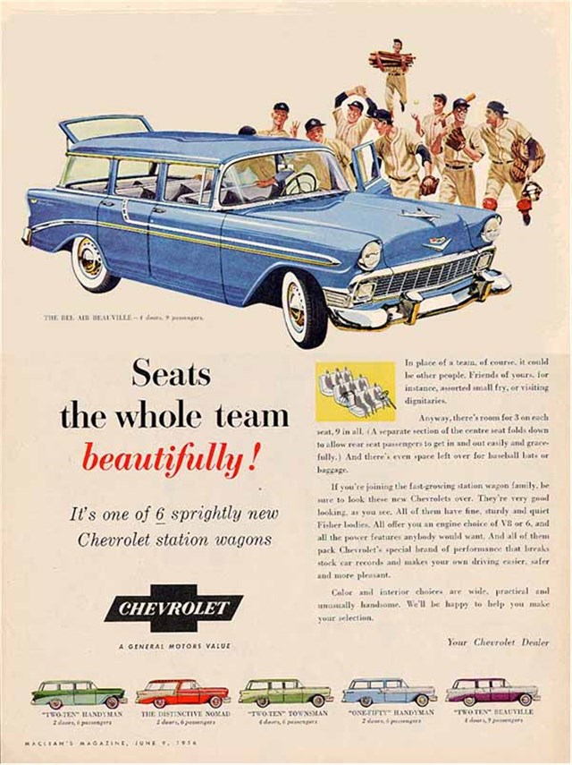 Chevrolet Bel Air Beauville 1956 #895 publicidad impresa