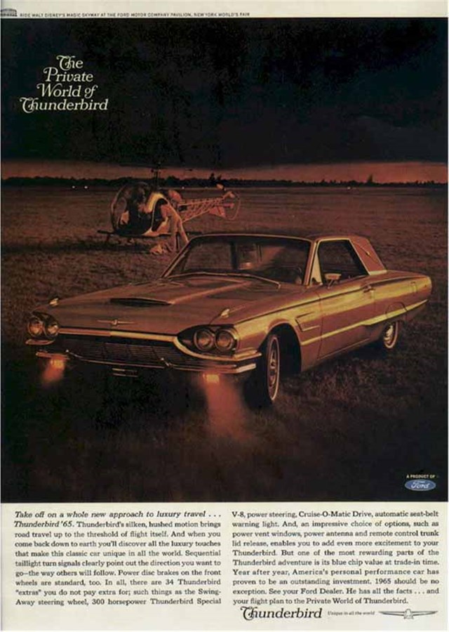 Ford Thunderbird 1965 #995 publicidad impresa