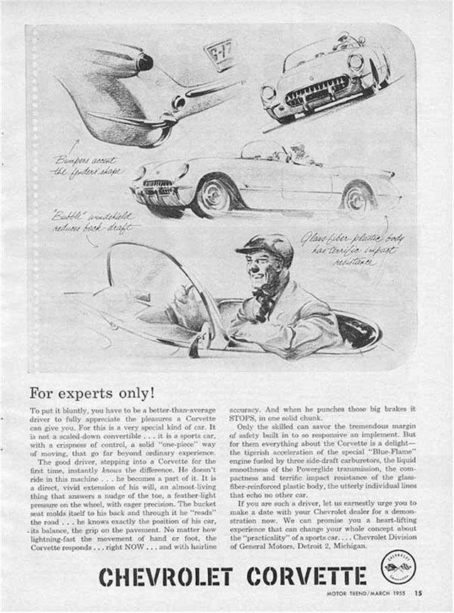 Chevrolet Corvette 1955 #384 publicidad impresa