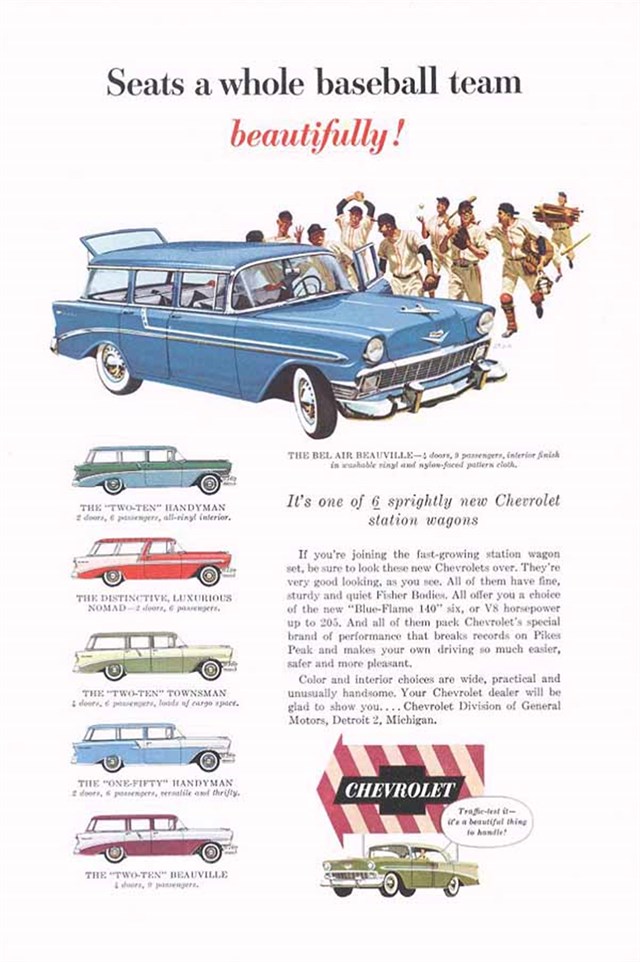 Chevrolet Bel Air Beauville 1956 #896 publicidad impresa
