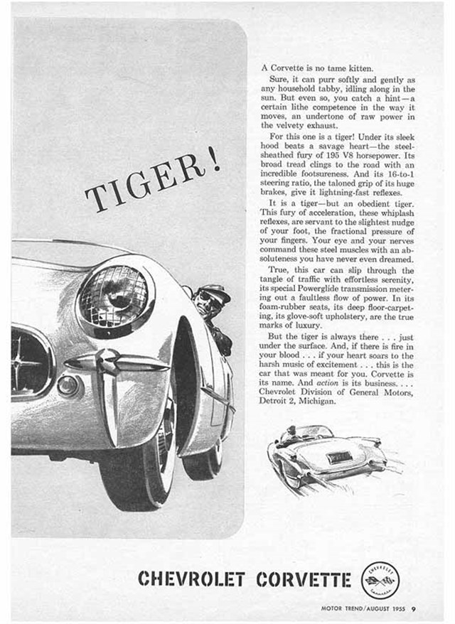 Chevrolet Corvette 1955 #385 publicidad impresa
