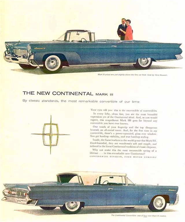 Lincoln Continental 1958 #516 publicidad impresa