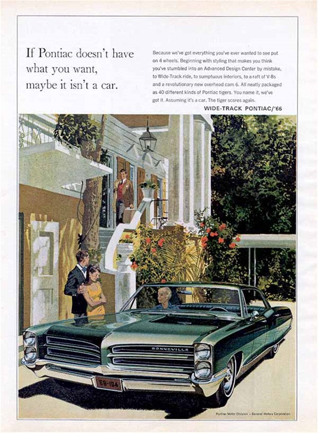 Pontiac Boneville 1966 #799 publicidad impresa