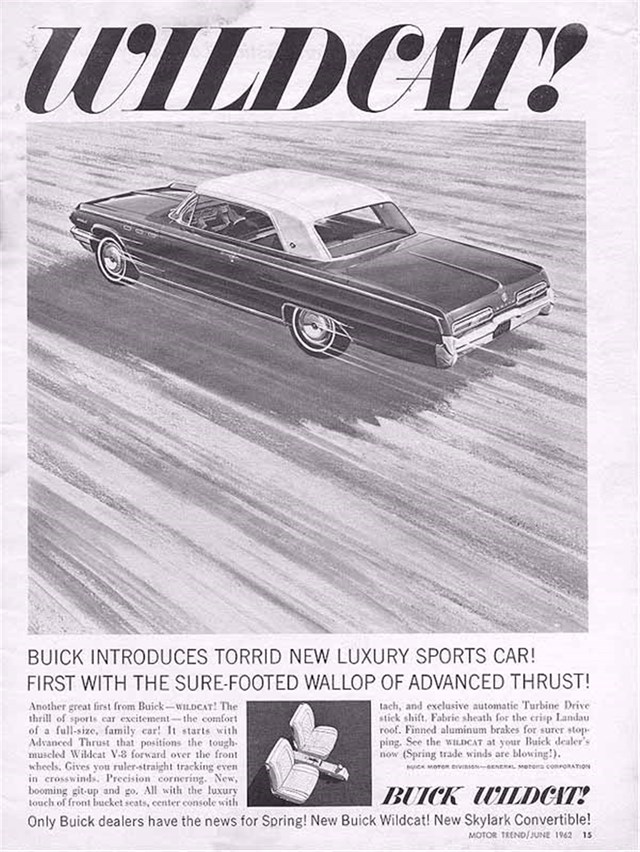Buick Wildcat 1962 #601 publicidad impresa