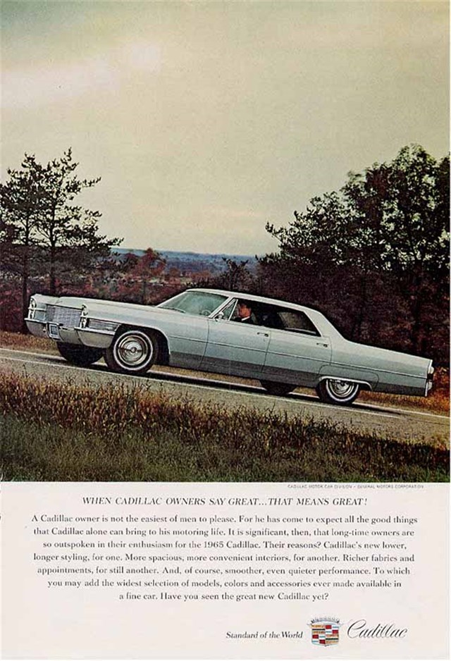 Cadillac de Ville 1965 #1001 publicidad impresa