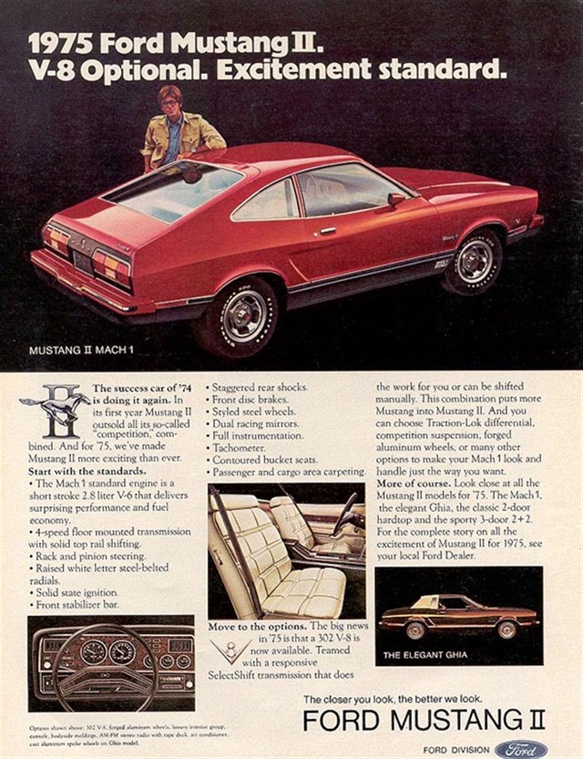 Ford Mustang 1975 #1098 publicidad impresa