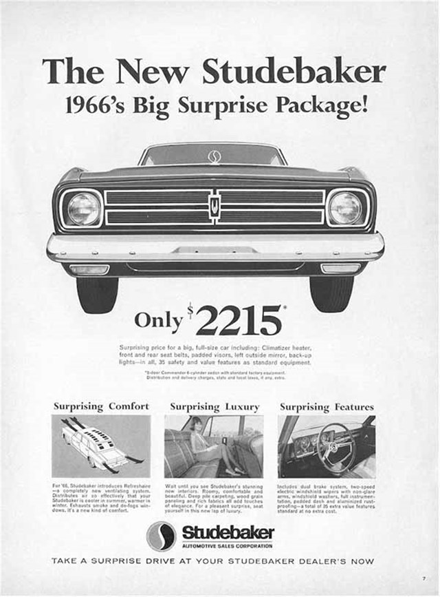 Studebaker Varios 1966 #802 publicidad impresa