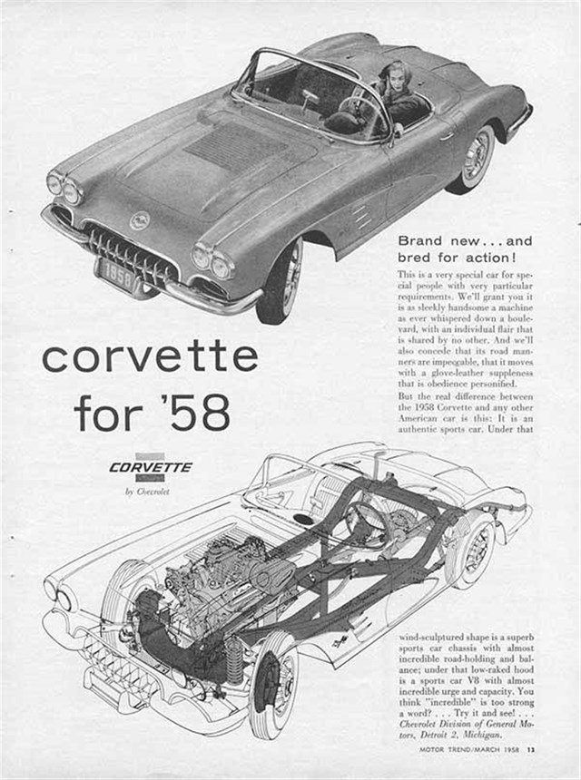 Chevrolet Corvette 1958 #491 publicidad impresa
