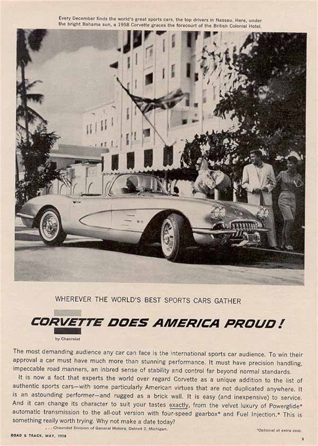 Chevrolet Corvette 1958 #492 publicidad impresa