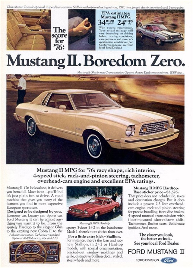 Ford Mustang 1976 #1101 publicidad impresa