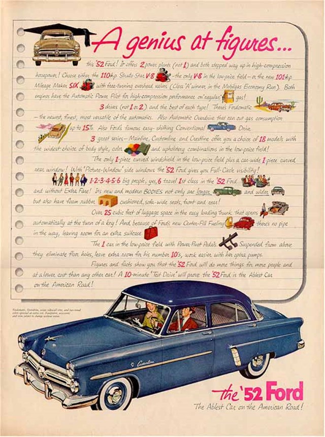Ford Varios 1952 #196 publicidad impresa