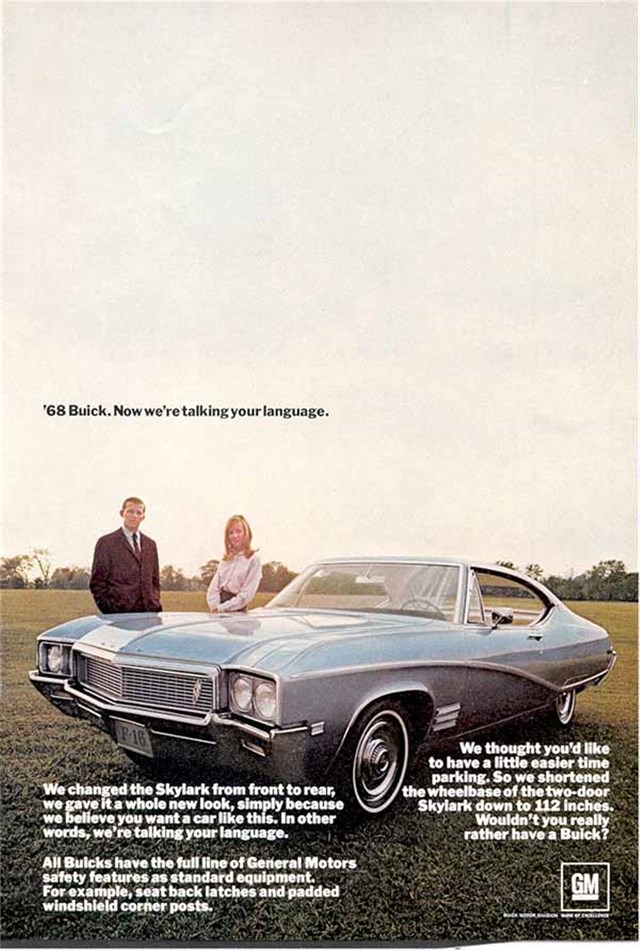 Buick Skylark 1968 #806 publicidad impresa