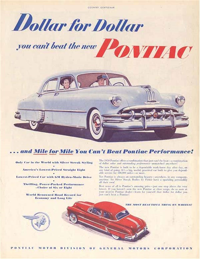 Pontiac Varios 1950 #296 publicidad impresa
