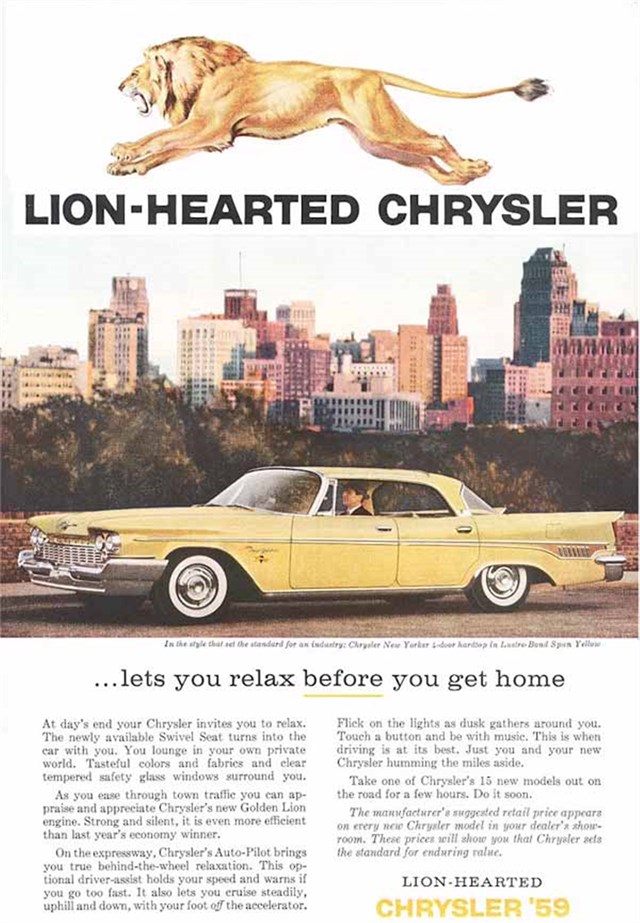 Chrysler New Yorker 1959 #496 publicidad impresa