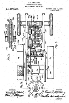 En 1909, Charles Kettering solicitó una patente para el primer encendido automático para motores de automóviles.