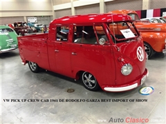 VW Pick Up Crew Cab 1961, Rodolfo Garza. 1er Lugar. Categoría: Import/Foreign. 1er Lugar. Best Import of Show
