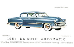 1954 DeSoto Firedome Club Coupe automático con nueva transmisión PowerFlite, dirección asistida de tiempo completo, frenos de potencia