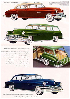 1951 DeSoto Suburban, DeSoto All-Steel Station Wagon, DeSoto Custom Eight Passenger Sedan