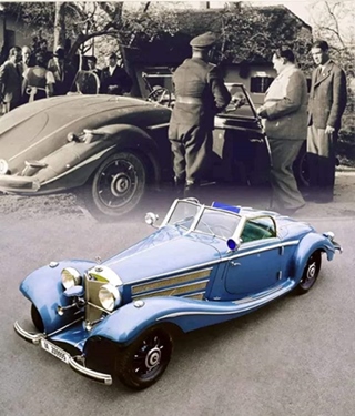 1937 Mercedes Benz 540K Special Roadster Blue Goose